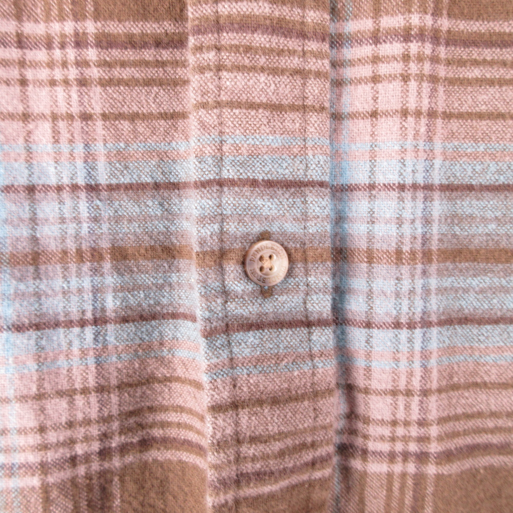 Pendleton Brown Blue Plaid Flannel Button‑Down Shirt Size L - Picture 3 of 9